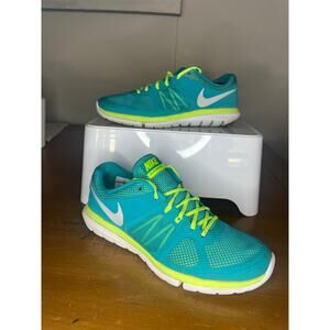Nike Flex Running Shoes Women's Green, Neon & White Size 9